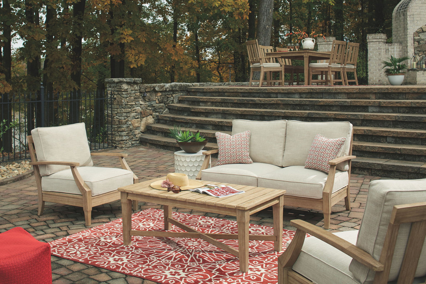 Clare View - Beige - Loveseat w/Cushion