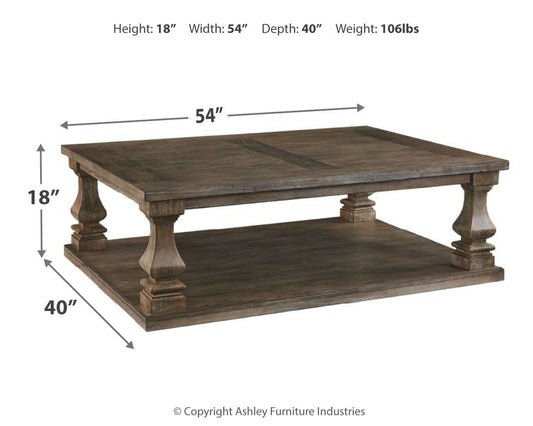Johnelle - Rectangular Cocktail Table - Gray