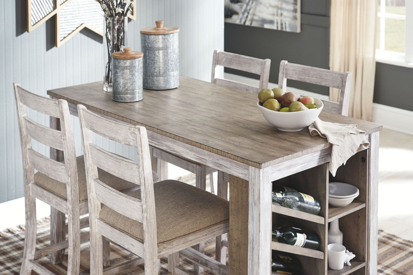 Skempton - Rectangular Counter Table With Storage - White