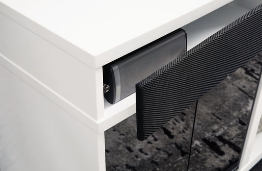 Gardoni - XL TV Stand With Fireplace Option - White / Black