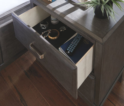 Caitbrook - Two Drawer Night Stand - Gray