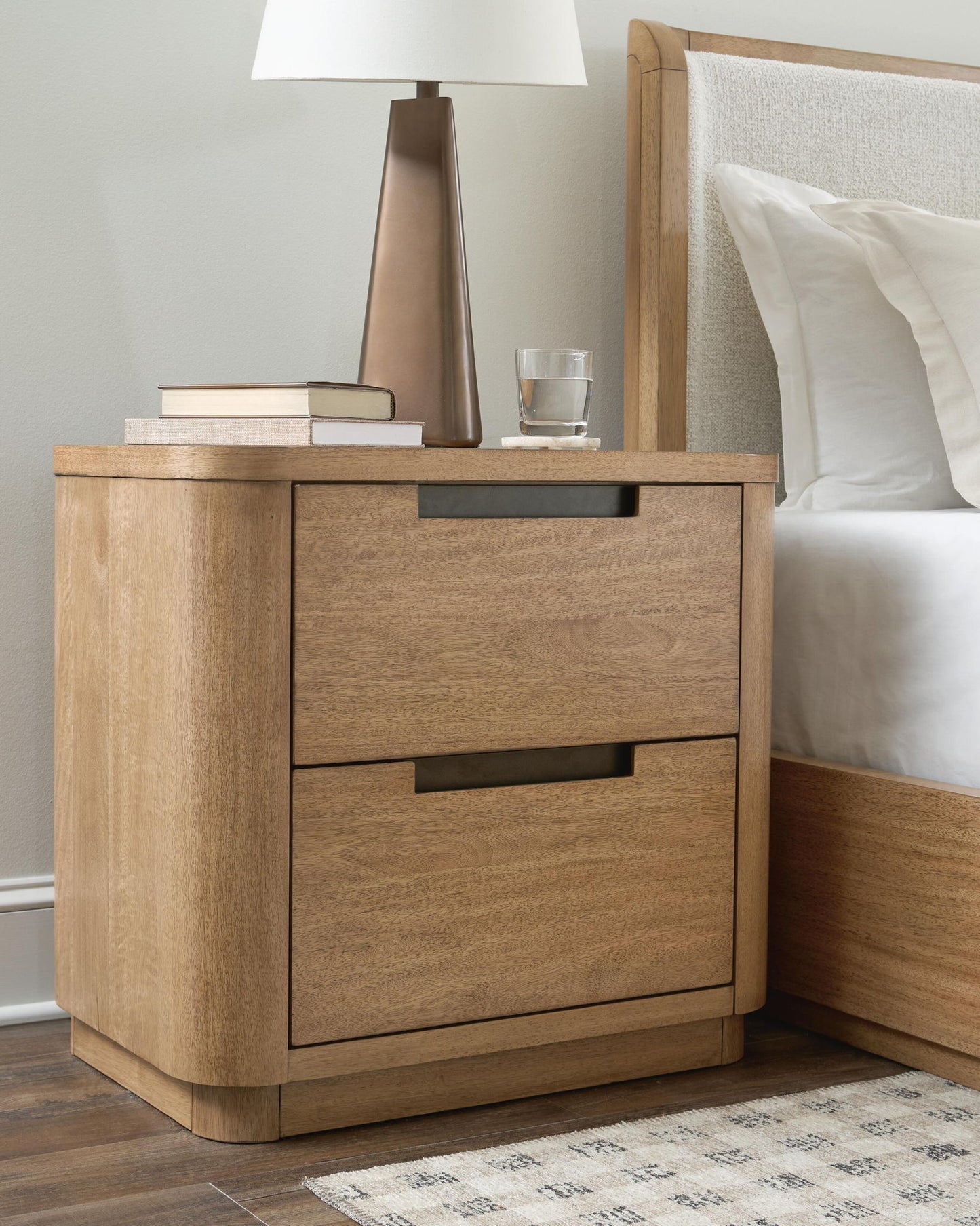 Pamaria - Two Drawer Night Stand - Light Brown