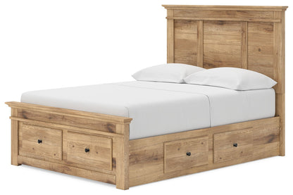 Makidern - Panel Storage Bed With 2 Under Bed Storage Units