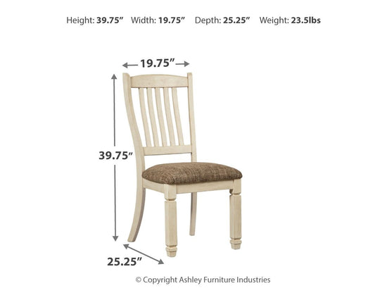 Bolanburg - Dining UPH Side Chair (Set of 2) - Rake Back - Brown / Beige