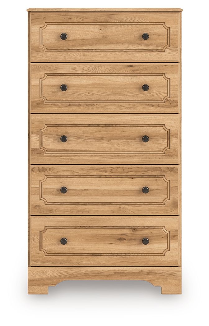 Aleaport - Five Drawer Chest - Warm Brown