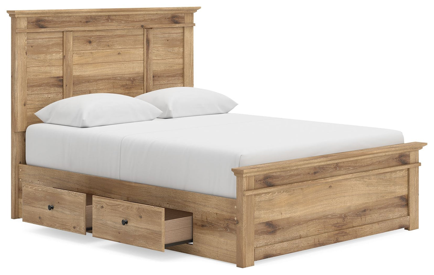 Makidern - Panel Storage Bed With Under Bed Storage Unit
