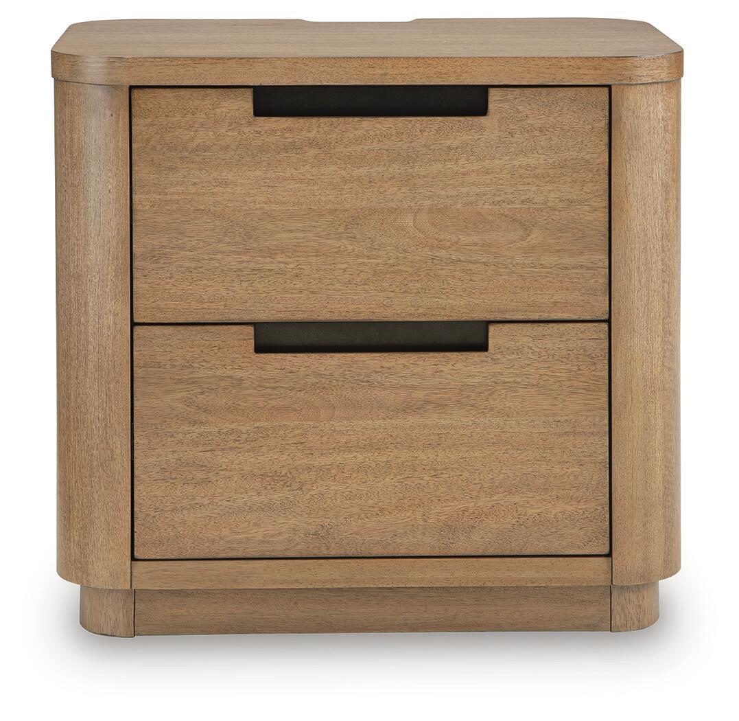 Pamaria - Two Drawer Night Stand - Light Brown