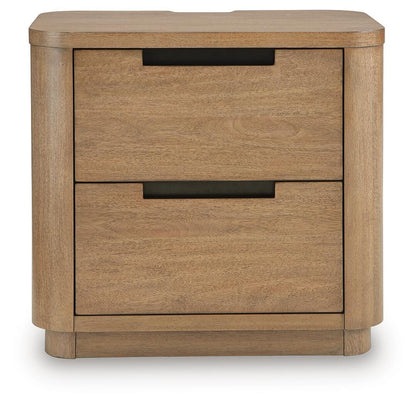 Pamaria - Two Drawer Night Stand - Light Brown