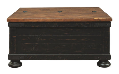 Valebeck - Lift Top Cocktail Table - Black / Brown