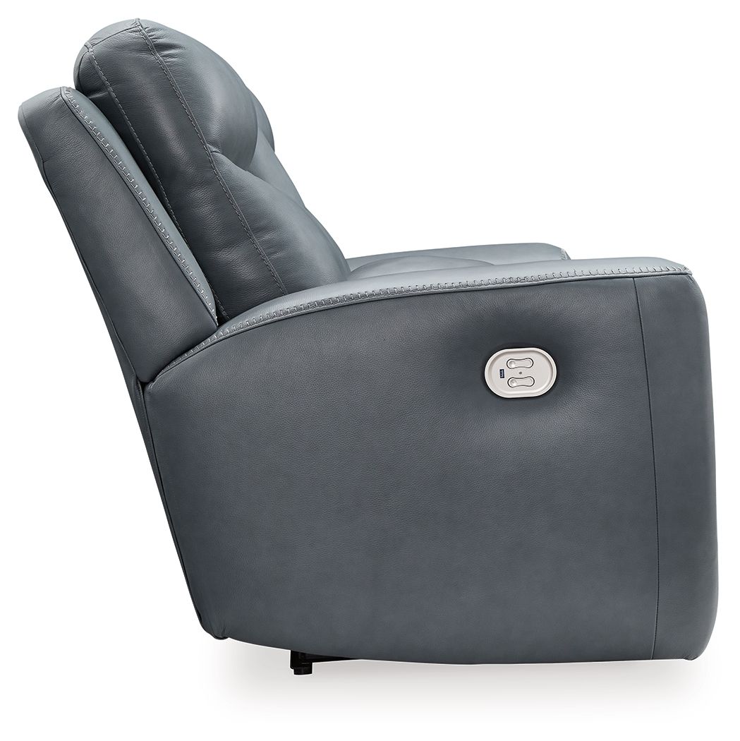 Mindanao - 2 Pc. - Power Reclining Sofa, Power Reclining Loveseat with Console - Steel