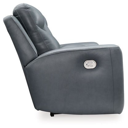 Mindanao - 2 Pc. - Power Reclining Sofa, Power Reclining Loveseat with Console - Steel