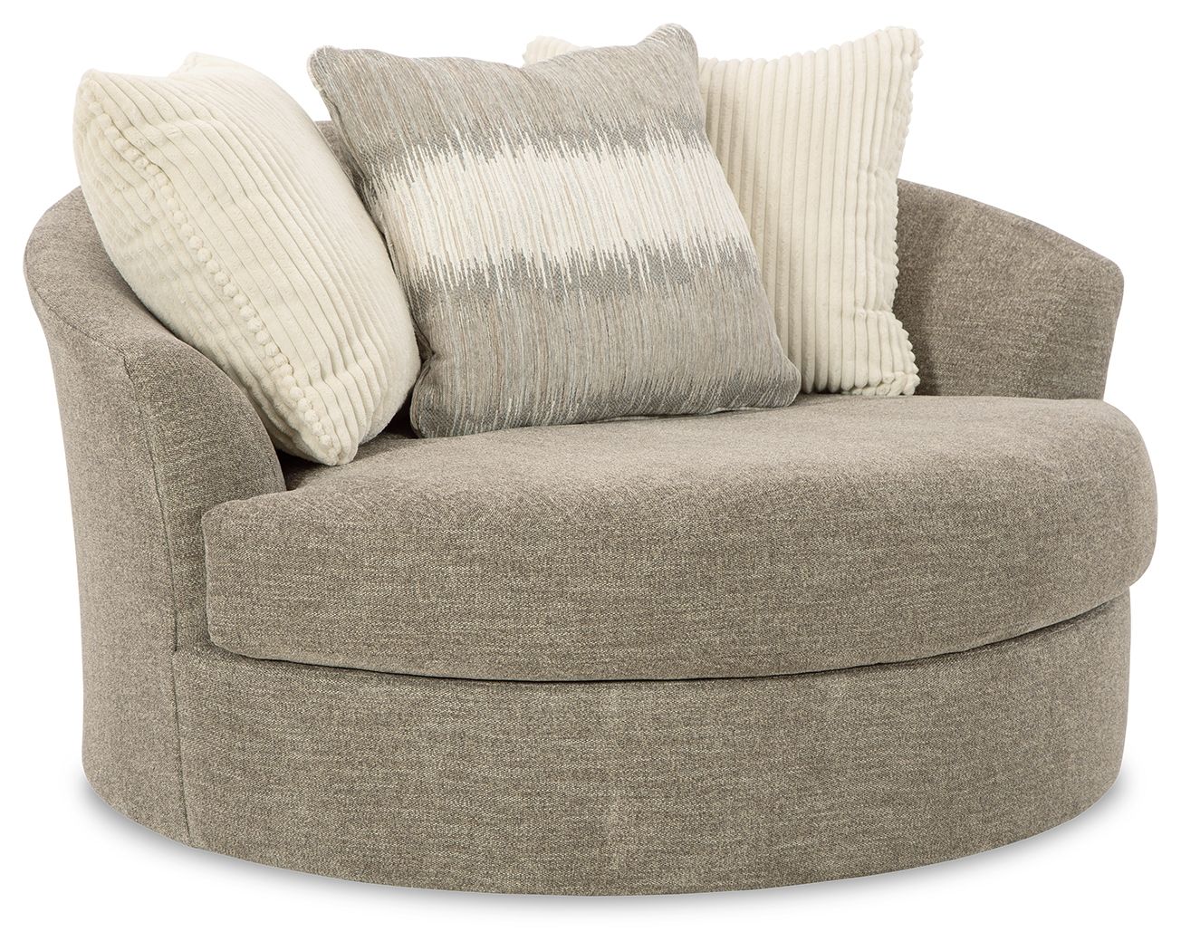 Creswell - Oversized Swivel Accent Chair - Stone