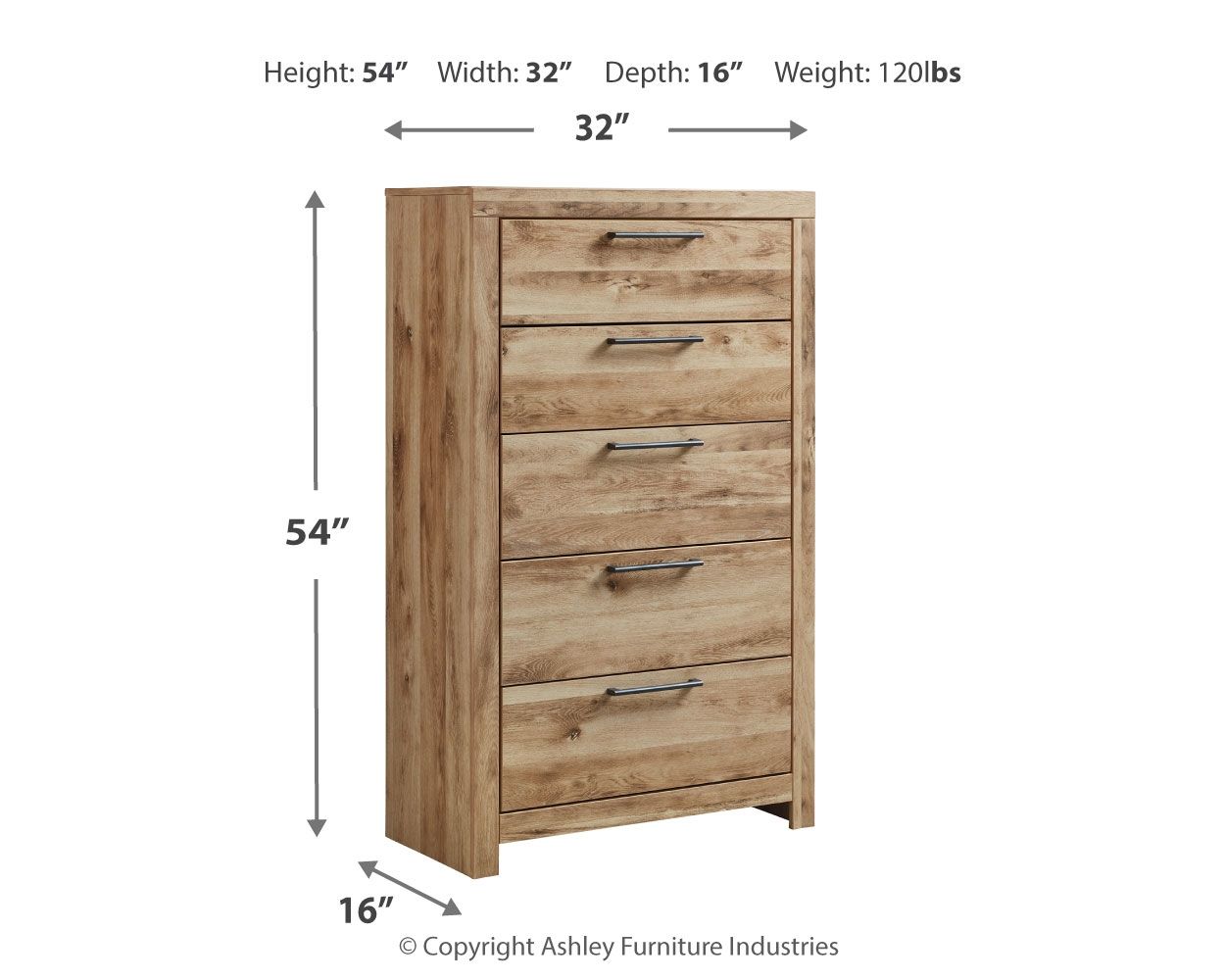 Hyanna - Five Drawer Chest - Tan Brown