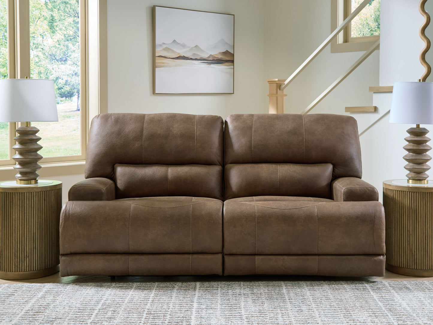 Beckley Place - 2 Seat Power Reclining Sofa With Adjustable Headrest - Earth