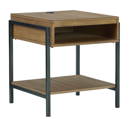 Fridley - Rectangular End Table - Brown / Black