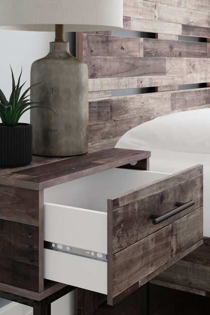 Neilsville - One Drawer Night Stand - Black / Gray