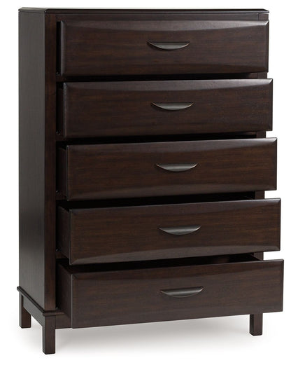 Vanmore - Five Drawer Chest - Dark Brown