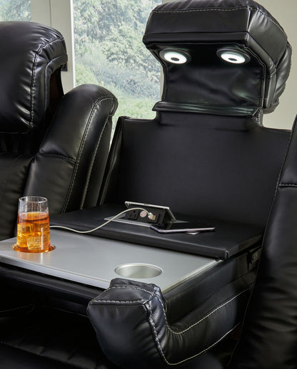 Caveman Den - Power Reclining Sofa With Adj Headrest - Midnight