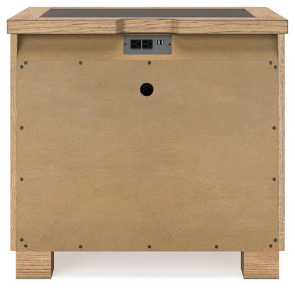 Galliden - Two Drawer Night Stand - Light Brown