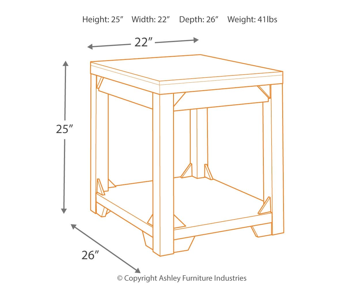 Fregine - Rectangular End Table - Whitewash