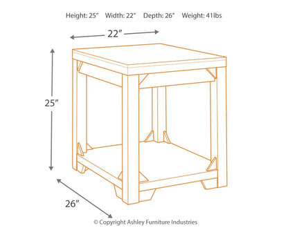 Fregine - Rectangular End Table - Whitewash
