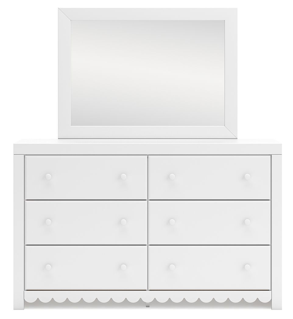 Mollviney - Dresser And Mirror - White
