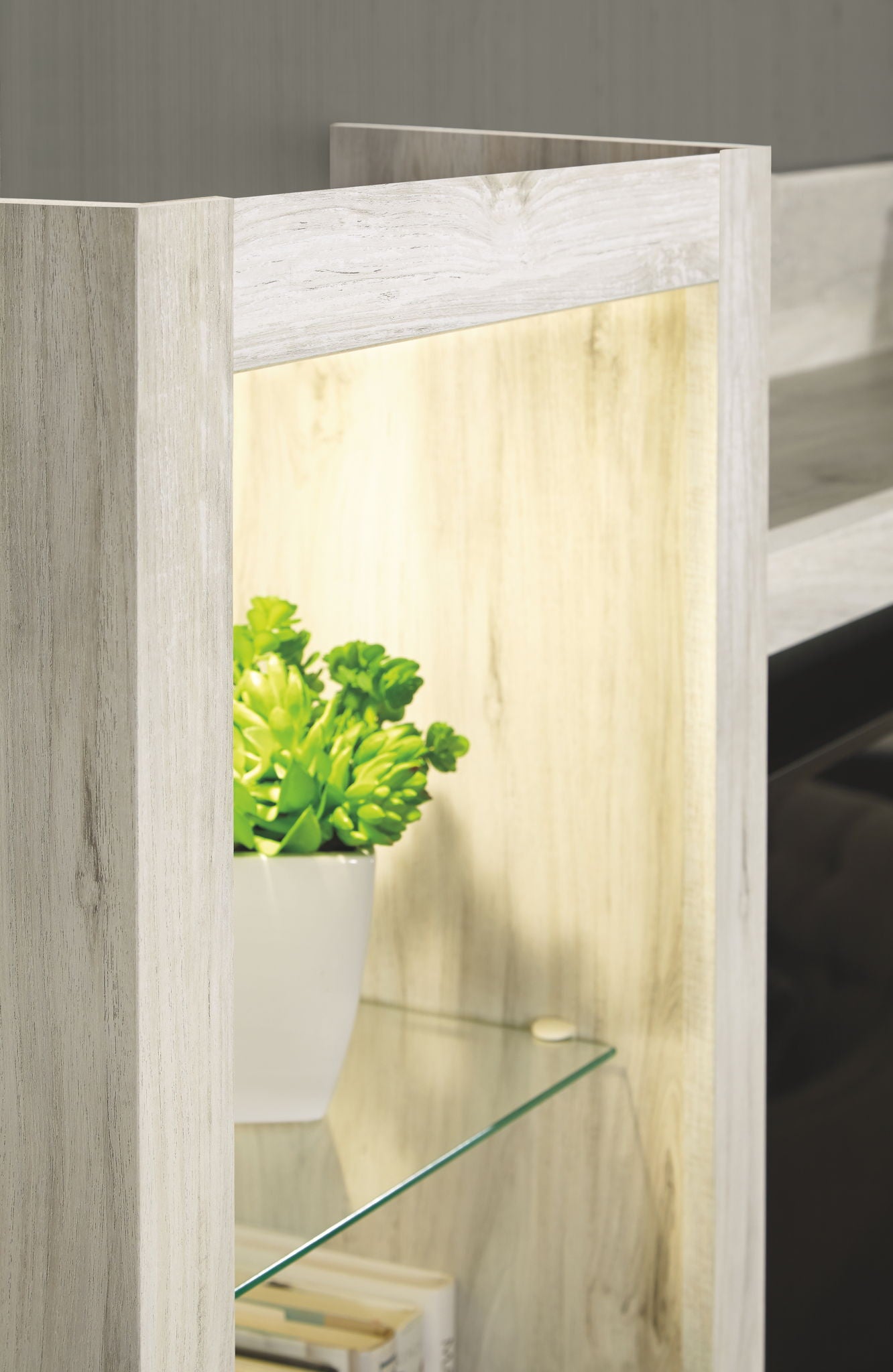 Bellaby - Entertainment Center - TV Stand With Faux Firebrick Fireplace Insert - Whitewash