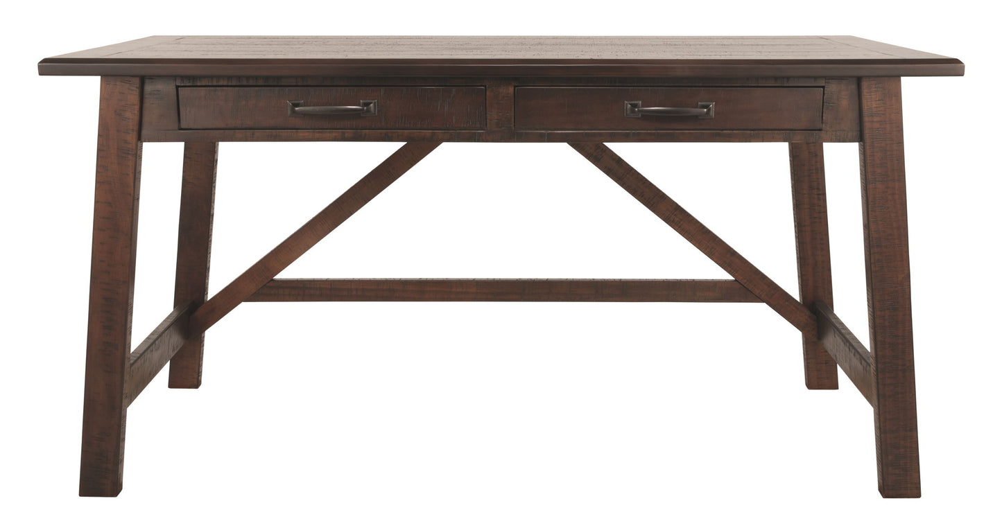 Baldridge - Home Office Large Leg Desk - Rustic Brown