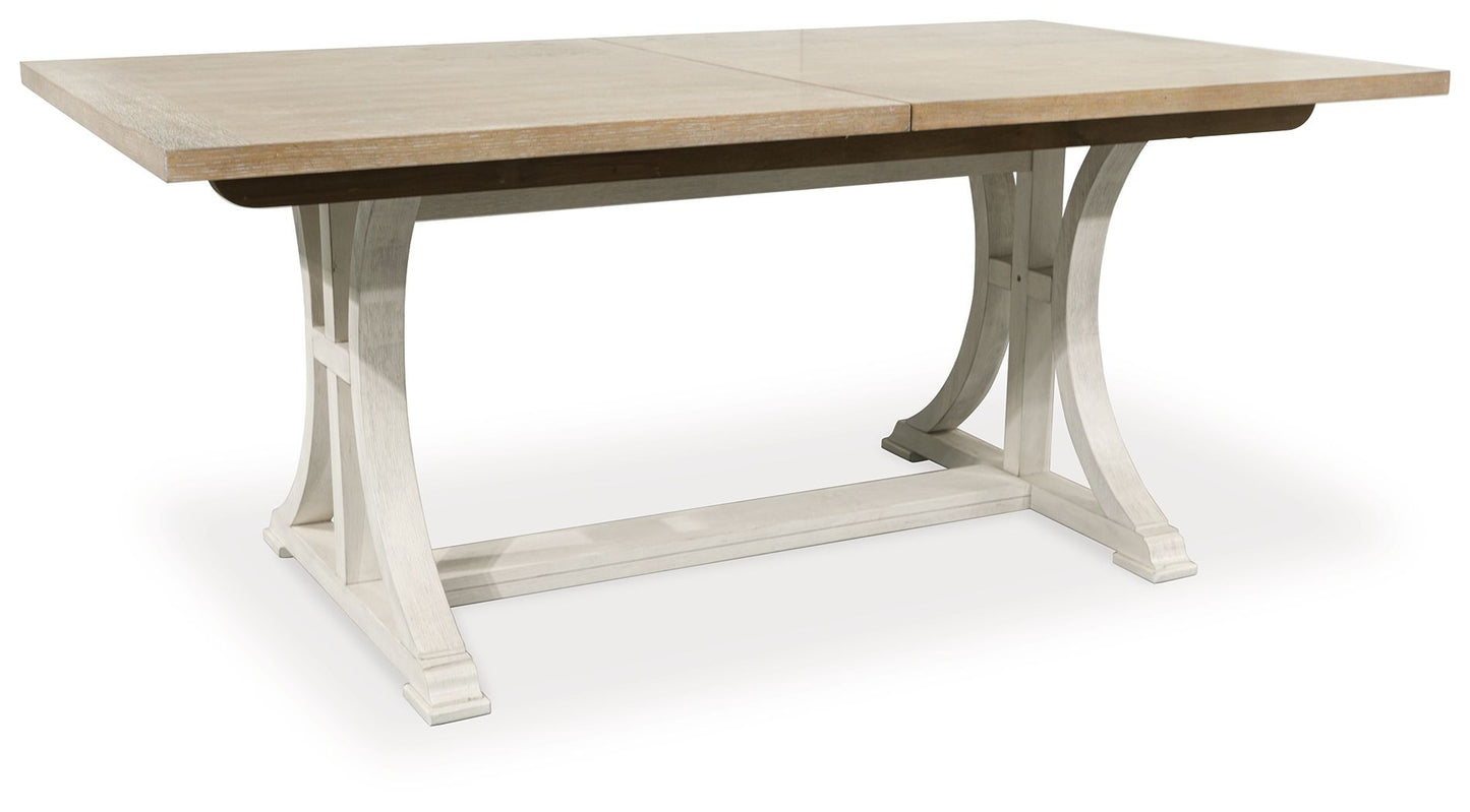 Shaybrock - Rectangular Dining Room Extension Table - Antique White / Brown