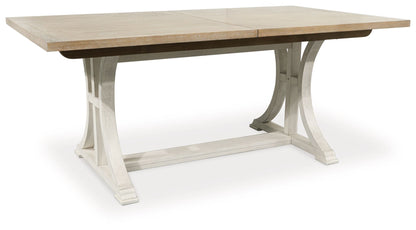 Shaybrock - Rectangular Dining Room Extension Table - Antique White / Brown