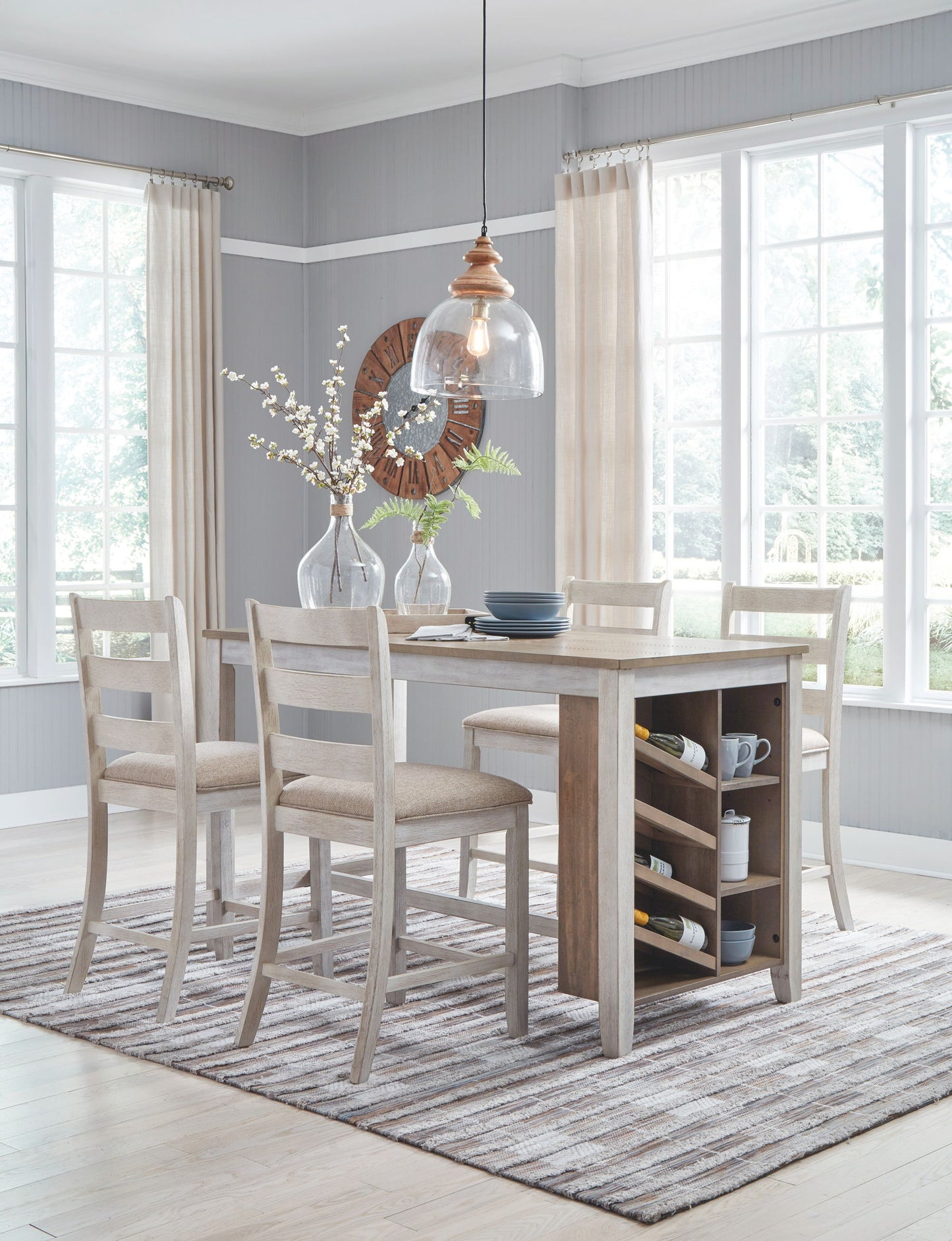 Skempton - Rectangular Counter Table With Storage - White