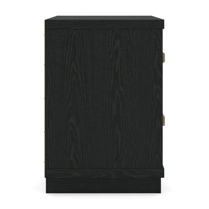 Kozmour - Two Drawer Night Stand - Black / Brown