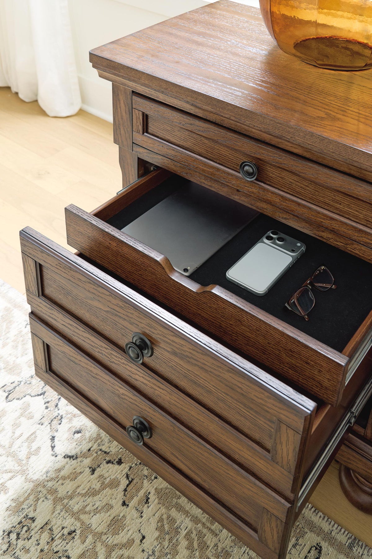 Zackaryn - Two Drawer Night Stand - Warm Brown