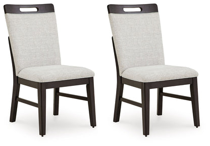 Neymorton - 7 Pc. - Rectangular Extension Table, 6 Side Chairs - Dark Grayish Brown