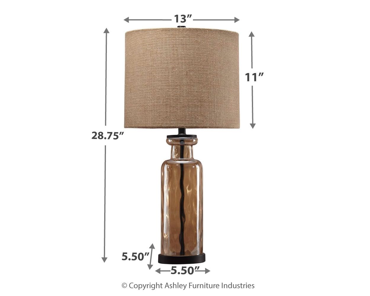 Laurentia - Glass Table Lamp  - Champagne