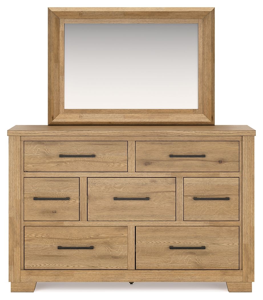 Galliden - Dresser And Mirror - Light Brown