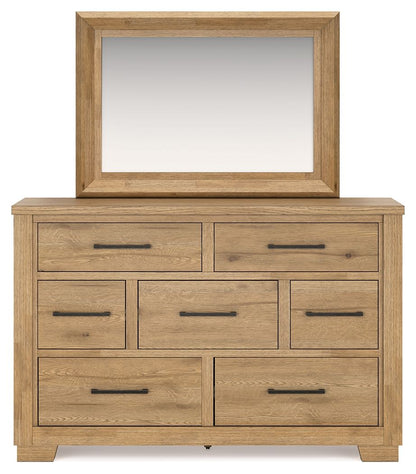 Galliden - Dresser And Mirror - Light Brown
