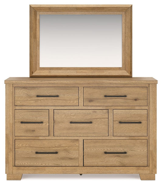 Galliden - Dresser And Mirror - Light Brown