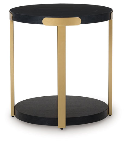 Shylore - Occasional Table Set (Set of 3) - Black / Brass Finish