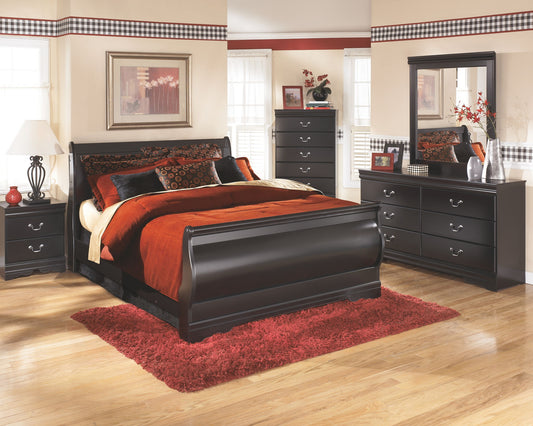 Huey Vineyard - Black - Two Drawer Night Stand