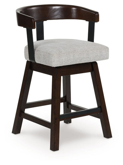 Haddigan - Upholstered Swivel Barstool (Set of 2) - Dark Brown