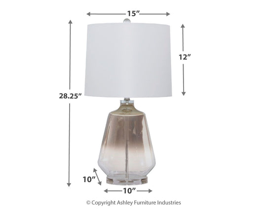 Jaslyn - Glass Table Lamp  - Pearl Silver Finish