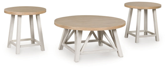 Fawndell - Occasional Table Set (Set of 3) - Antique White / Brown