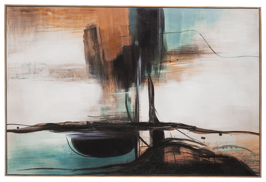 Brunonia - Wall Art - Teal / Orange / Black