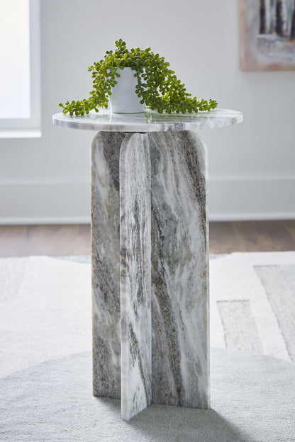 Keithwell - Round Accent Table - Gray