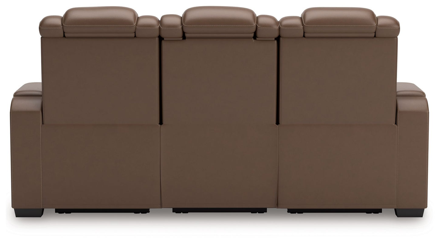 High Impact - Power Reclining Sofa / Adj Headrest - Tobacco
