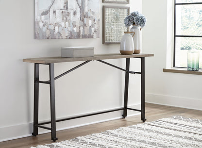 Lesterton - Long Counter Table - Light Brown / Black