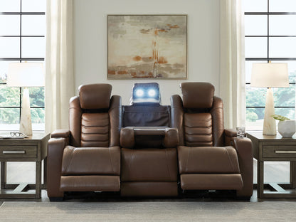 High Impact - Power Reclining Sofa / Adj Headrest - Tobacco