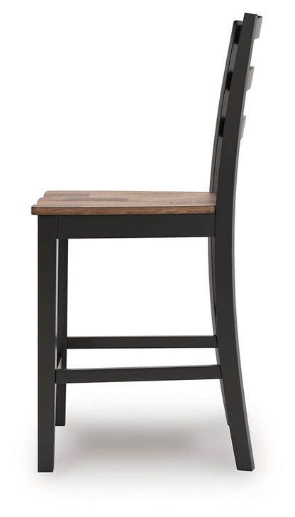 Wildenauer - Barstool (Set of 2) - Brown / Black