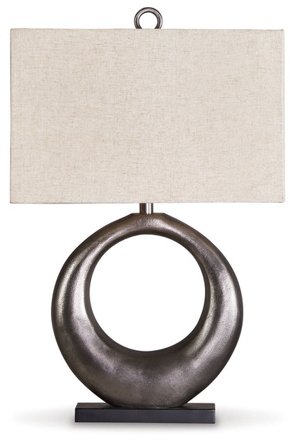 Saria - Metal Table Lamp  - Antique Silver Finish